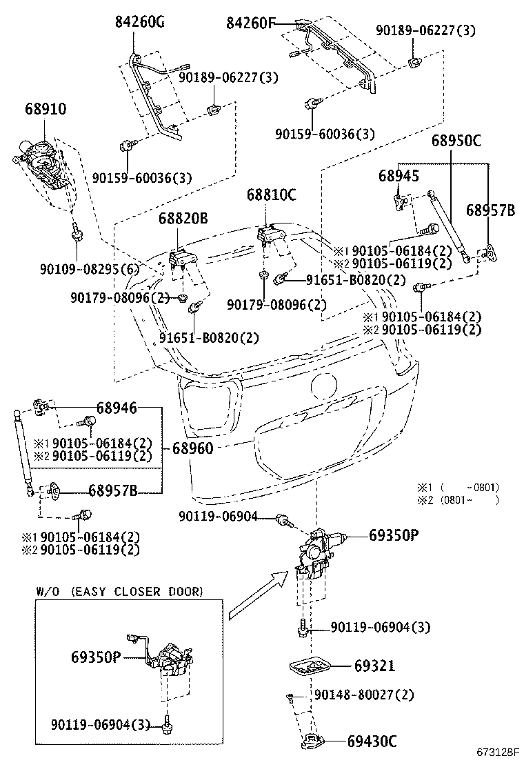 Toyota 68950-49095 STAY ASSY, BACK DOOR, RH