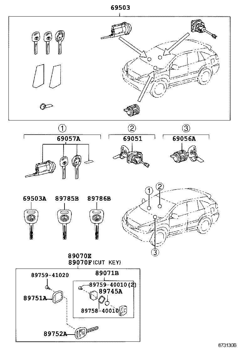 69005-48171 CYLINDER SET, LOCK product image