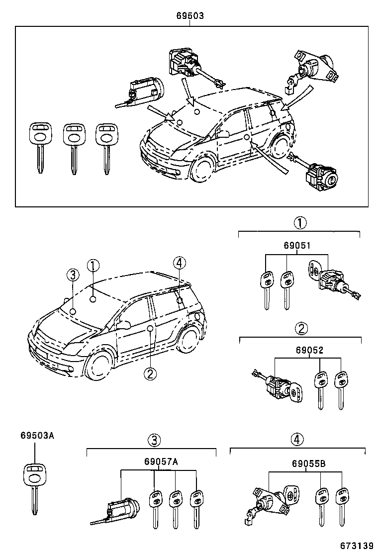69005-5C140 CYLINDER SET, LOCK product image