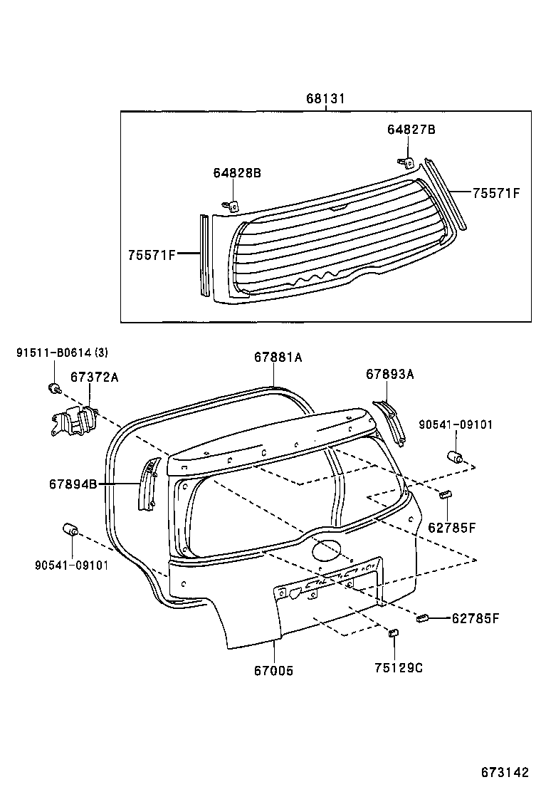68105-52260 GLASS, BACK DOOR product image