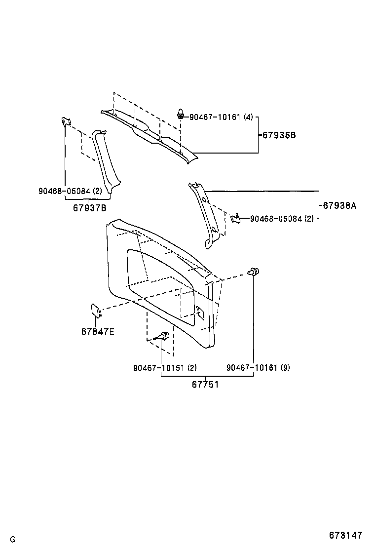 67005-46050 PANEL SUB-ASSY, BACK DOOR product image