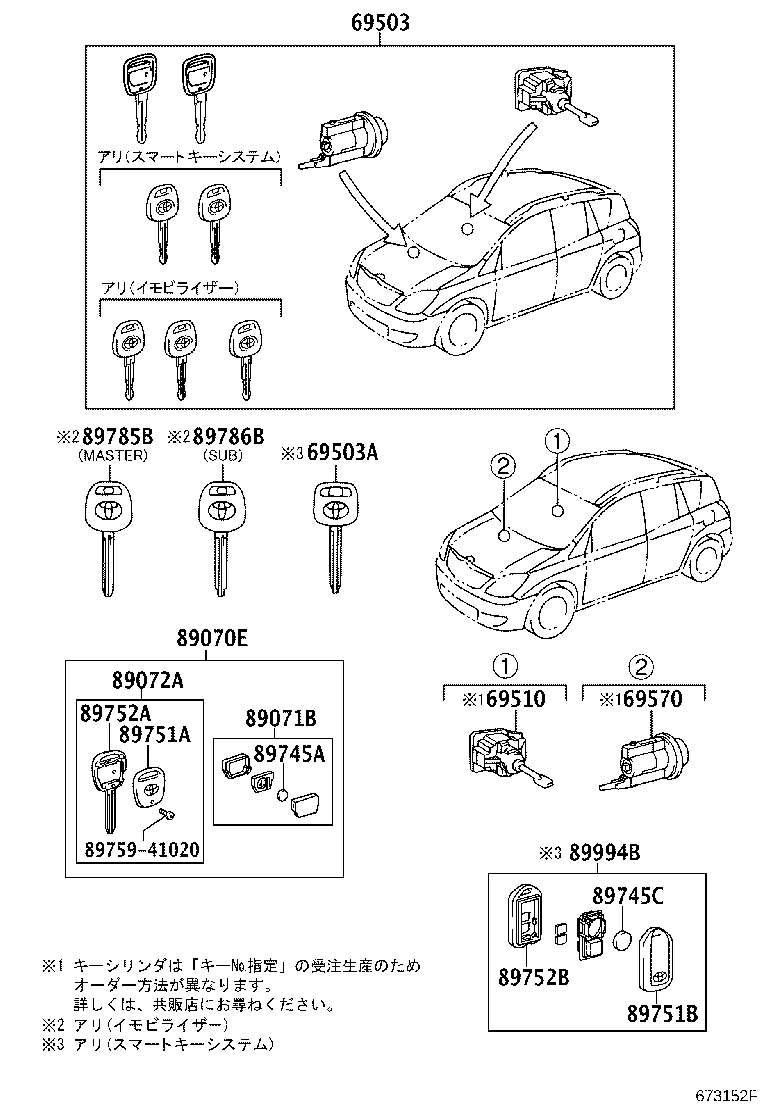 69005-13790 CYLINDER SET, LOCK product image