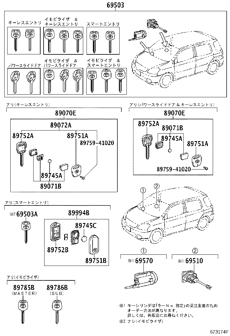 69005-46020 CYLINDER SET, LOCK product image