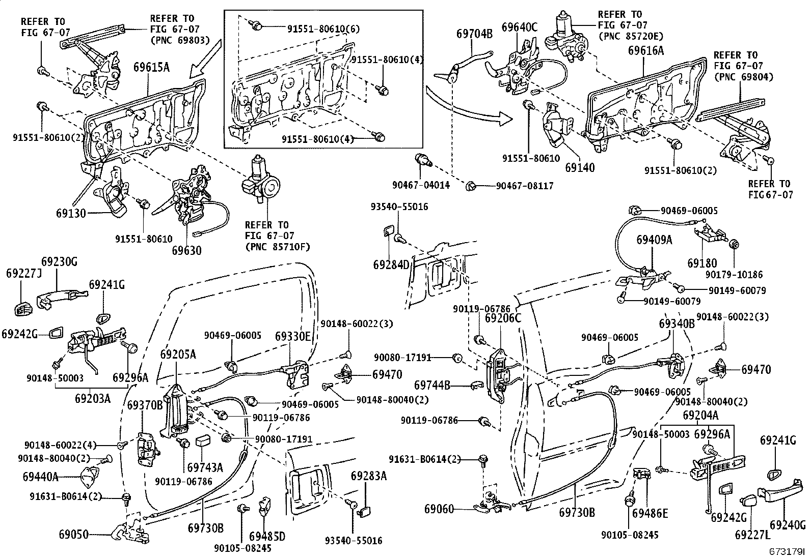 69130-46010 ACTUATOR ASSY, REAR DOOR LOCK, RH product image