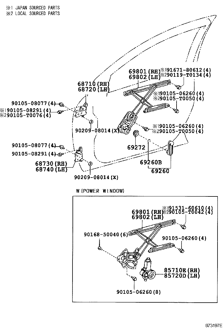 85720-12210 MOTOR ASSY, POWER WINDOW REGULATOR, LH product image
