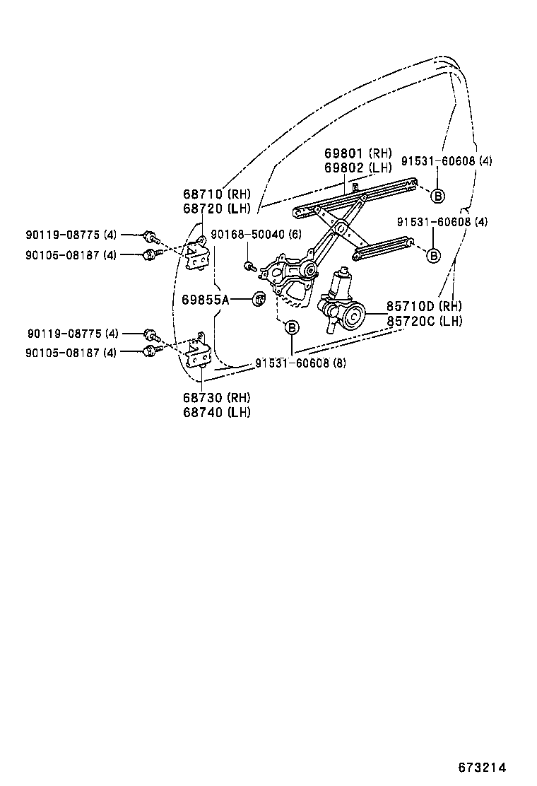 68720-30080 HINGE ASSY, FRONT DOOR, UPPER LH product image