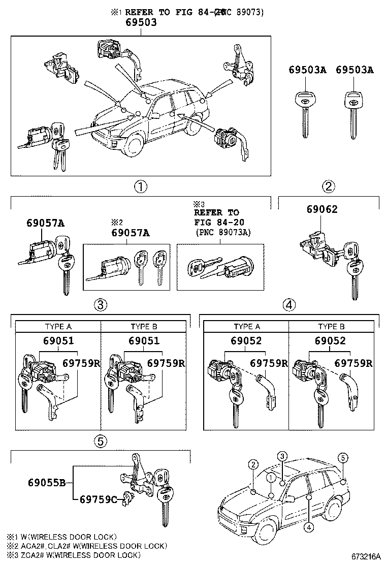 69005-42240 CYLINDER SET, LOCK product image