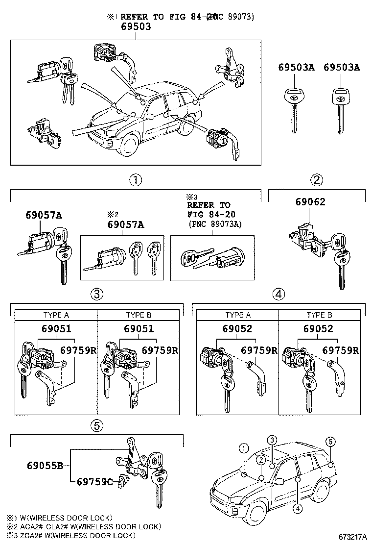 69005-42240 CYLINDER SET, LOCK product image