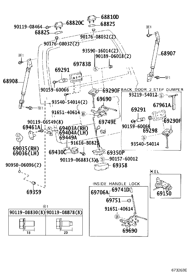 68907-26850 STAY SUB-ASSY, BACK DOOR DAMPER, RH product image