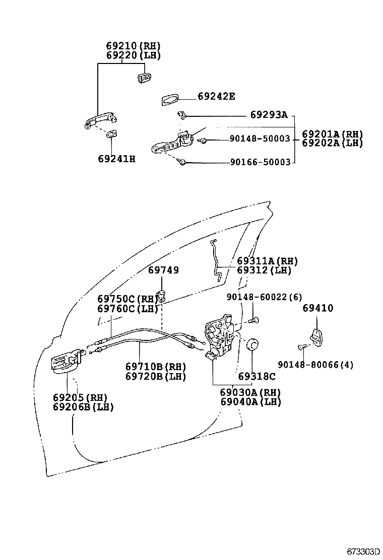 69217-05902-A0 HANDLE ASSY, FRONT DOOR OUTSIDE, LH product image