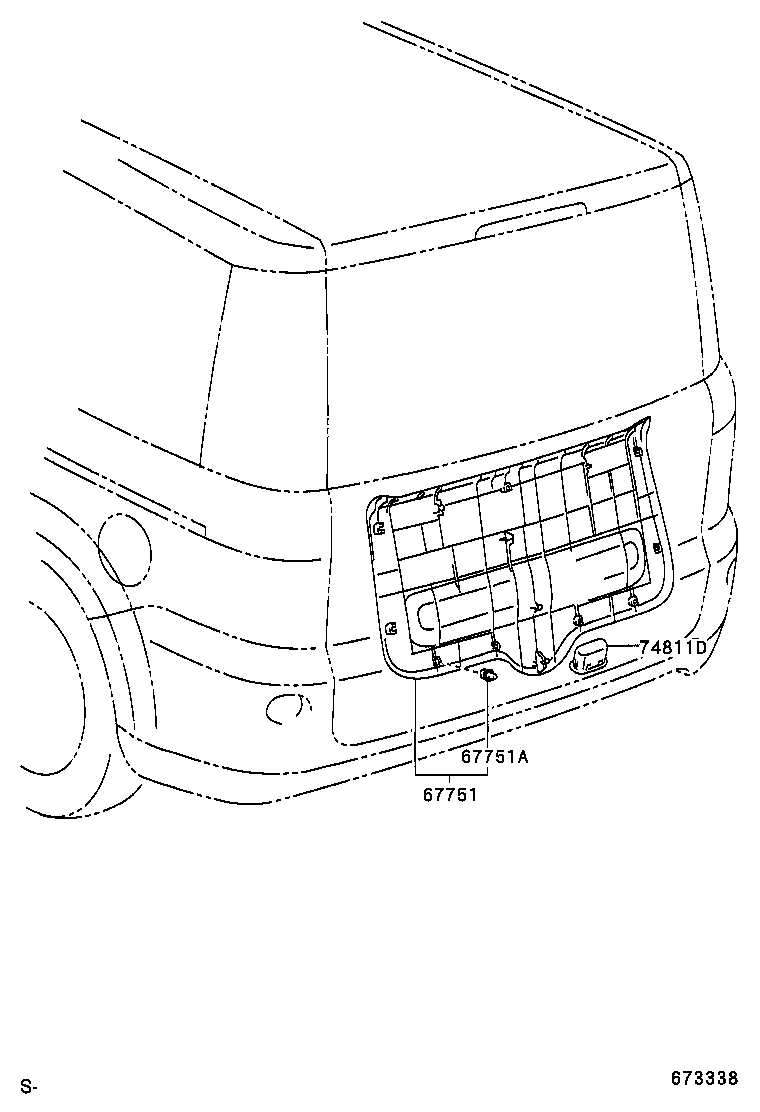 67005-52640 PANEL SUB-ASSY, BACK DOOR product image