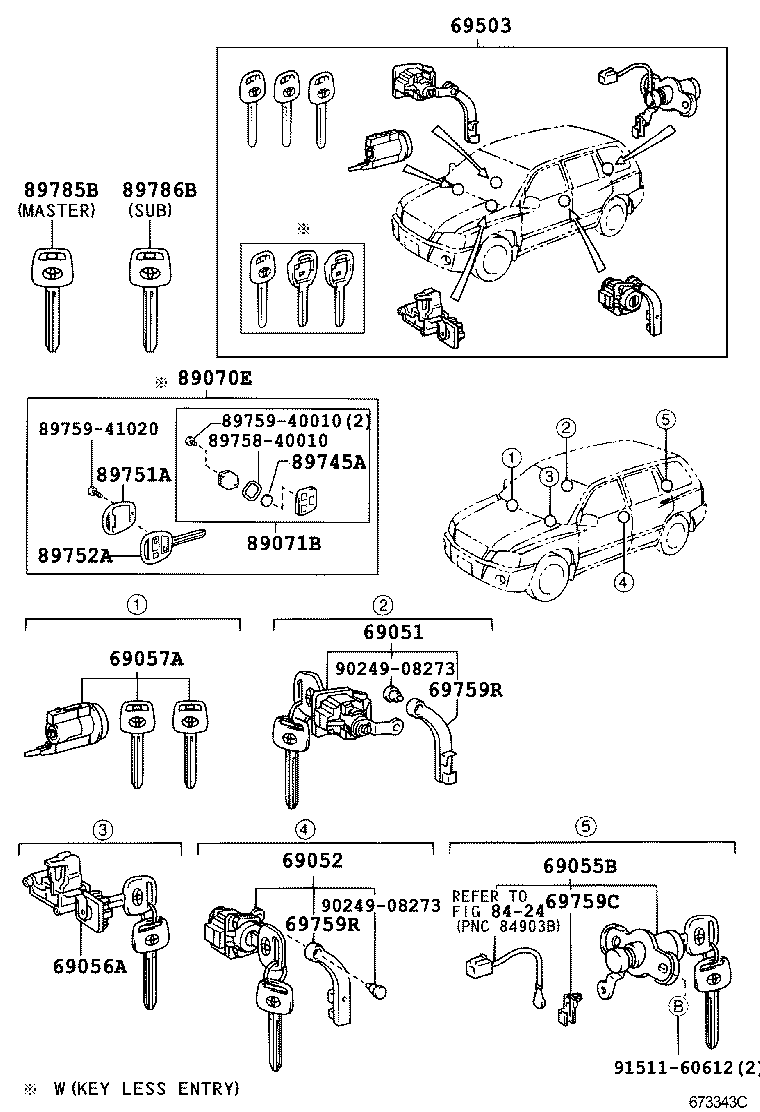 69005-48230 CYLINDER SET, LOCK product image