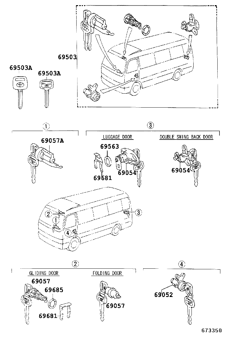 69005-36720 CYLINDER SET, LOCK product image