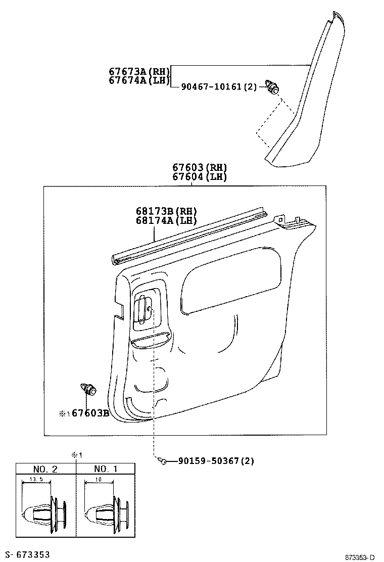 67003-52182 PANEL SUB-ASSY, REAR DOOR, RH product image