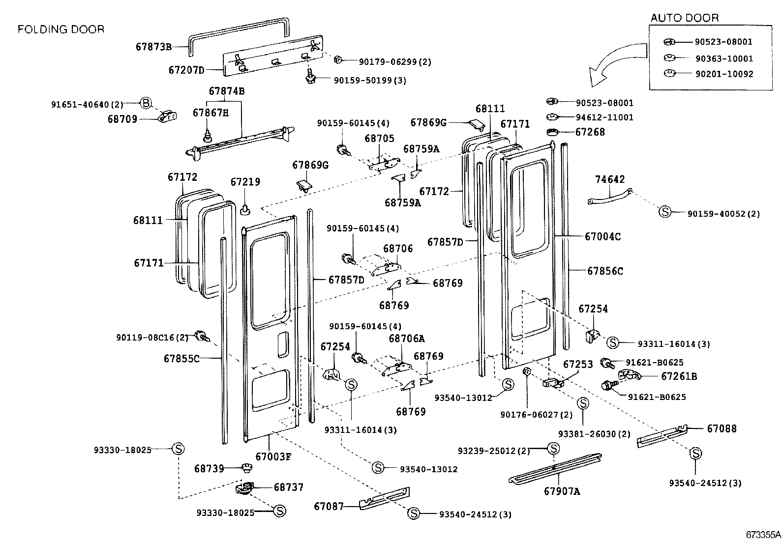 67003-36170 PANEL SUB-ASSY, CENTER DOOR, FRONT product image