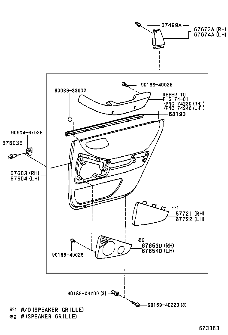 67003-YF010 PANEL SUB-ASSY, REAR DOOR, RH product image