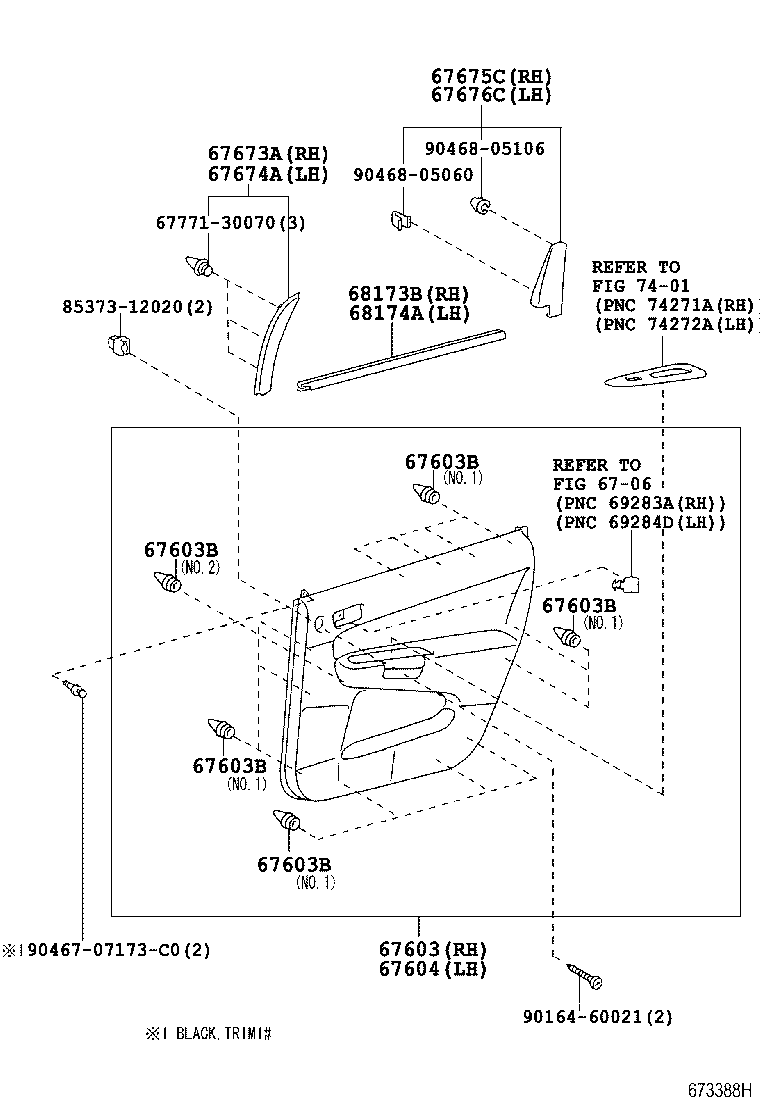 67003-68030 PANEL SUB-ASSY, REAR DOOR, RH product image