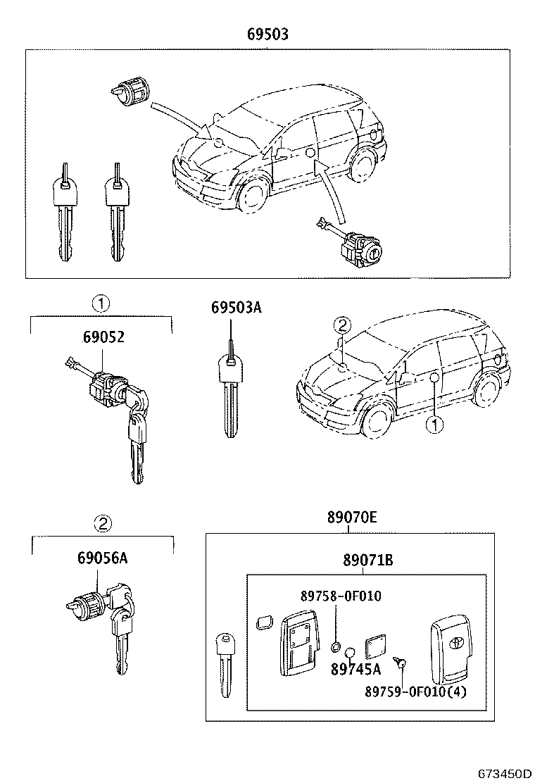 69005-0F020 CYLINDER SET, LOCK product image