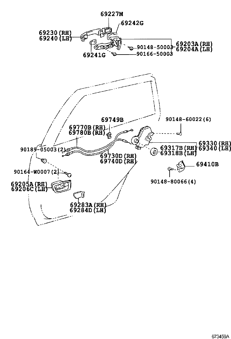 69060-0F010 LOCK ASSY, REAR DOOR, LH product image