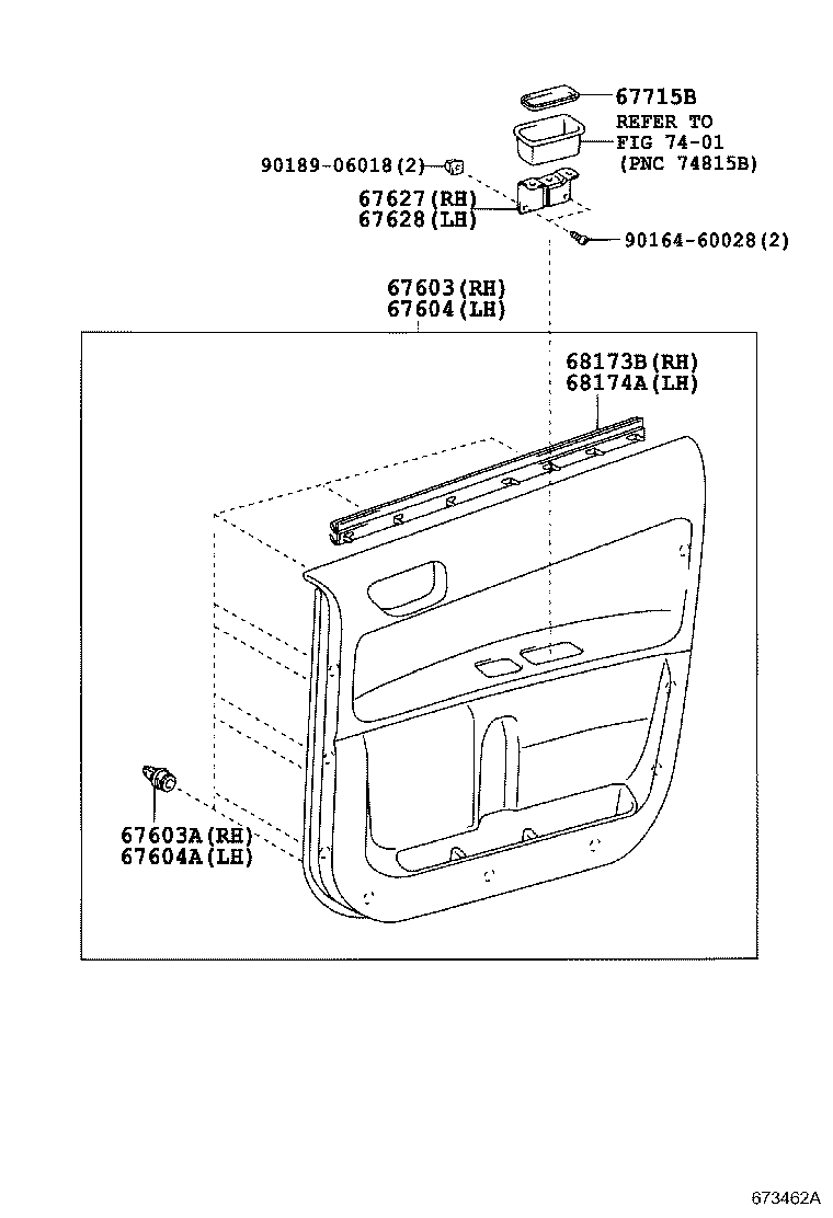 67004-0F010 PANEL SUB-ASSY, REAR DOOR, LH product image
