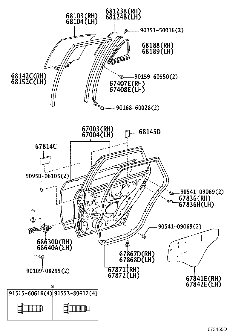67003-02230 PANEL SUB-ASSY, REAR DOOR, RH product image