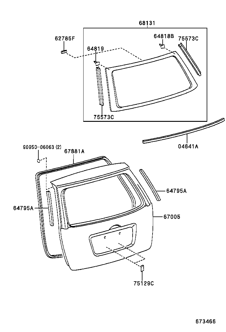 64795-02040 TRIM, BACK WINDOW OPENING product image