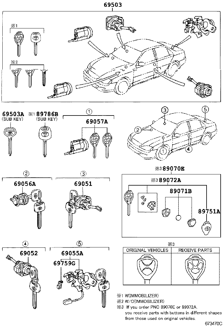 69005-06130 CYLINDER SET, LOCK product image