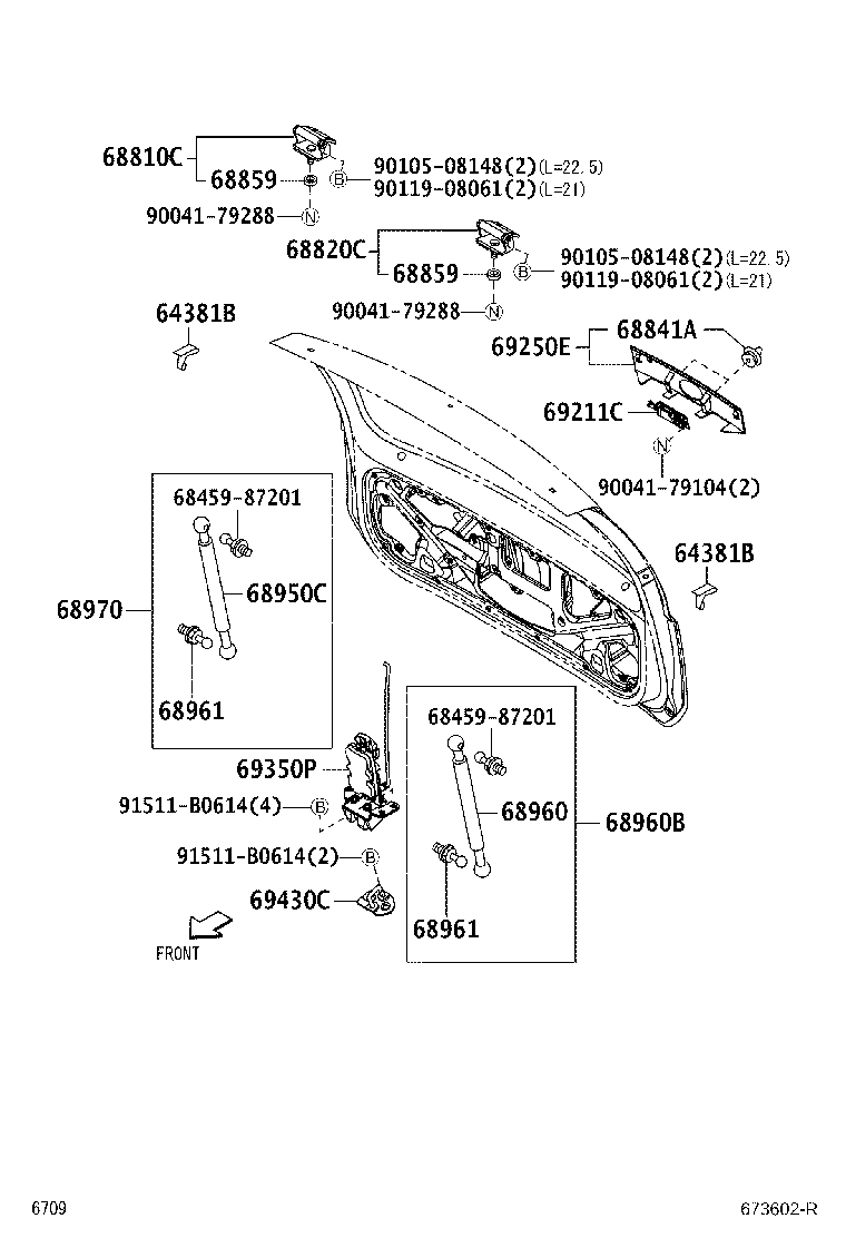 68801-B1010 HINGE ASSY, BACK DOOR, RH product image
