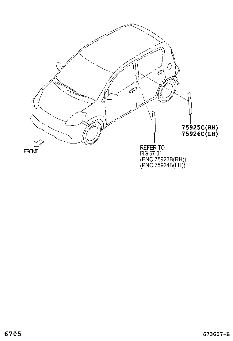 67003-B1010 PANEL SUB-ASSY, REAR DOOR, RH product image