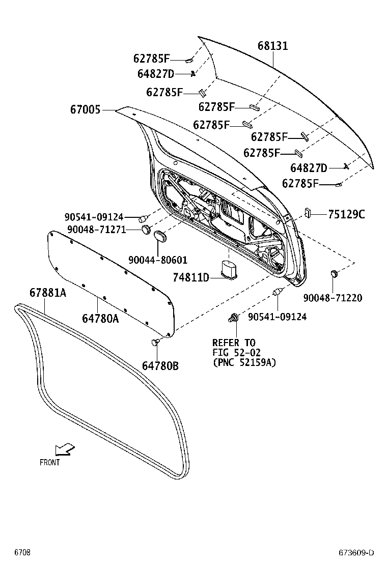 64827-87701 CLIP, BACK WINDOW GLASS product image