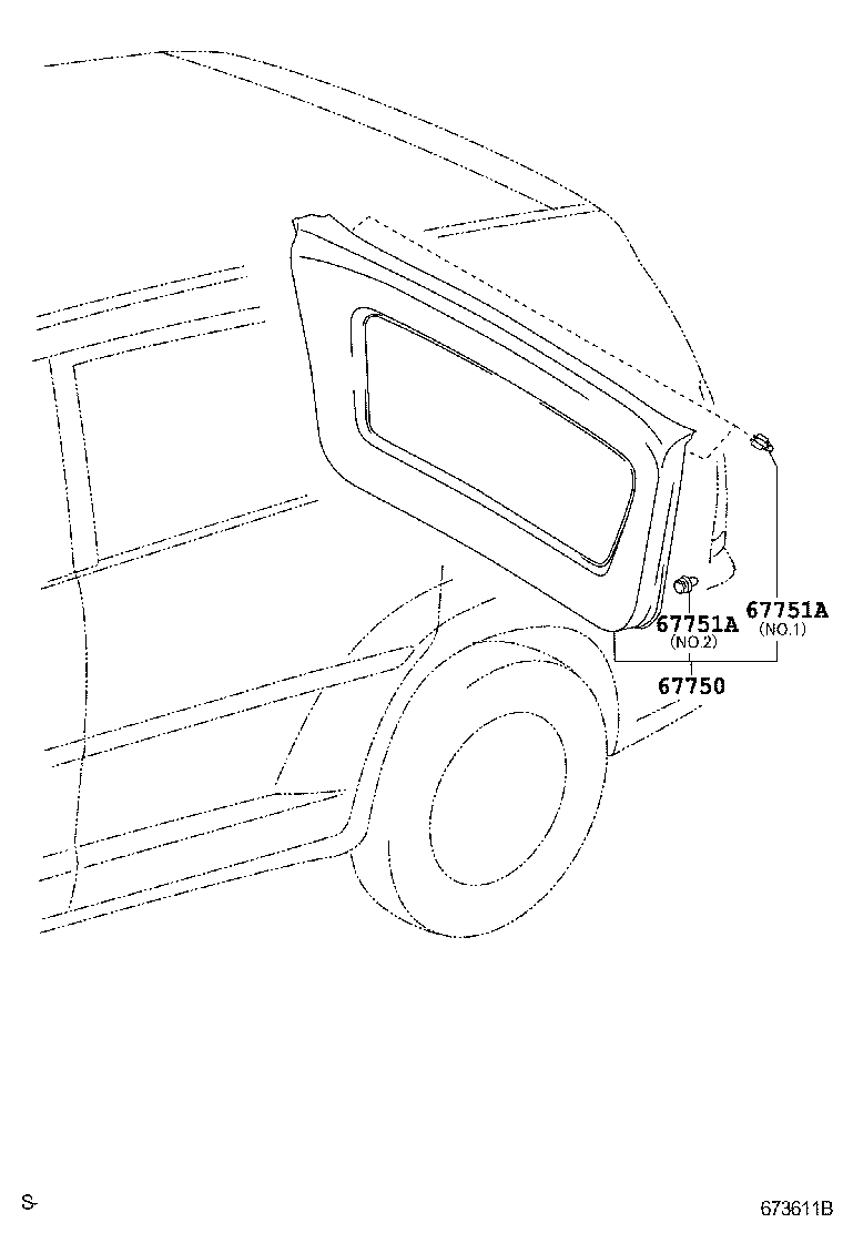 64885-0K030 CHANNEL, BACK DOOR GLASS, RH product image