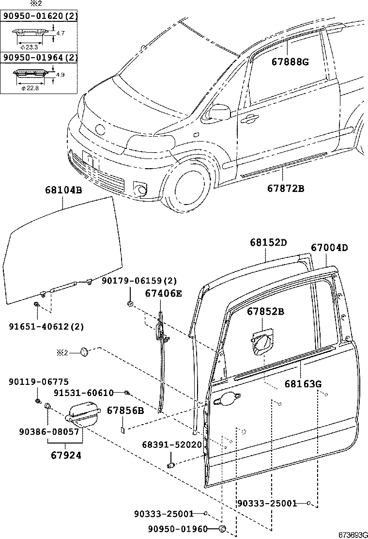 67401-52070 FRAME SUB-ASSY, FRONT DOOR, FRONT LOWER RH product image