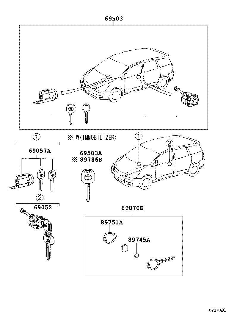 69005-68060 CYLINDER SET, LOCK product image