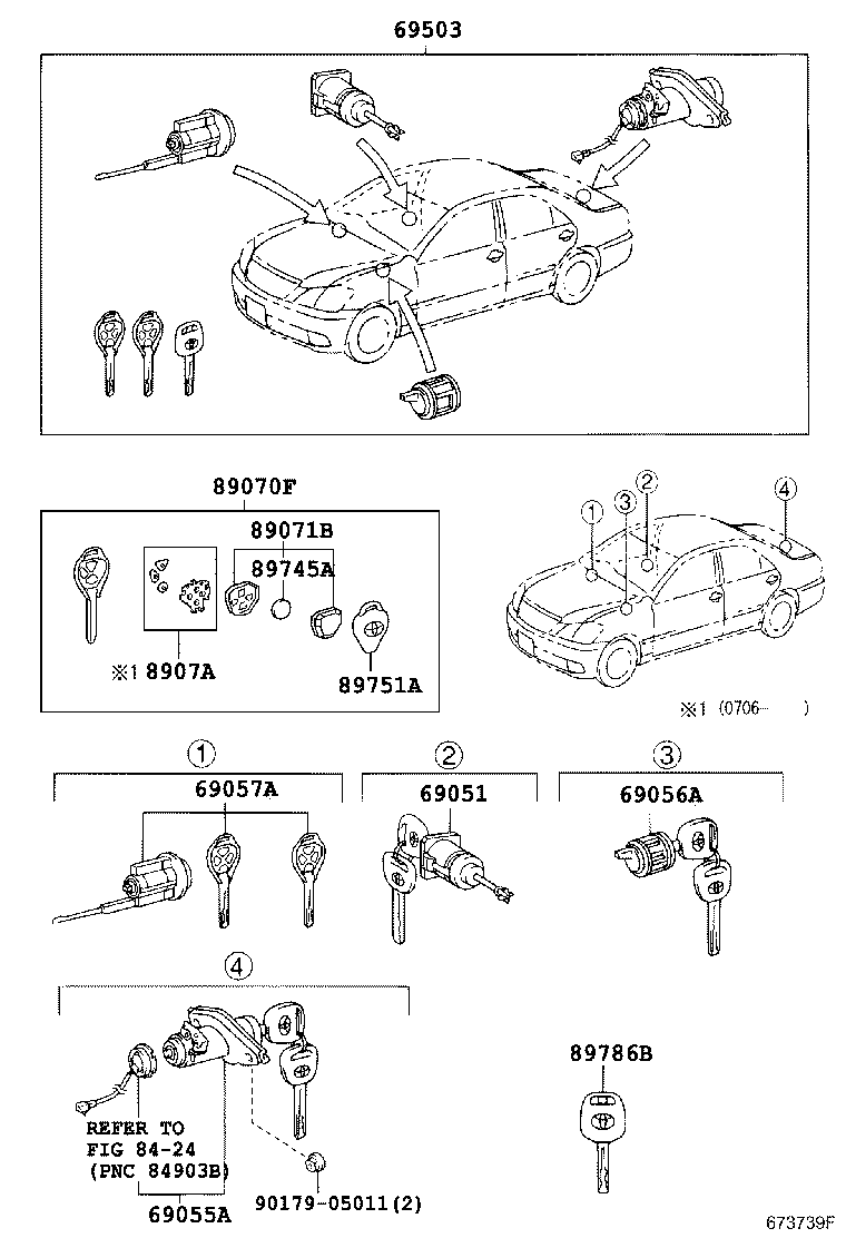 69005-30B20 CYLINDER SET, LOCK product image