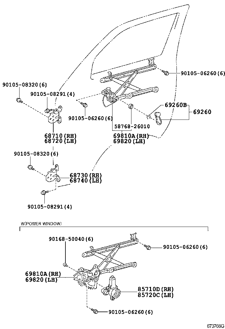 Toyota 68710-26020 HINGE ASSY, FRONT DOOR, UPPER RH
