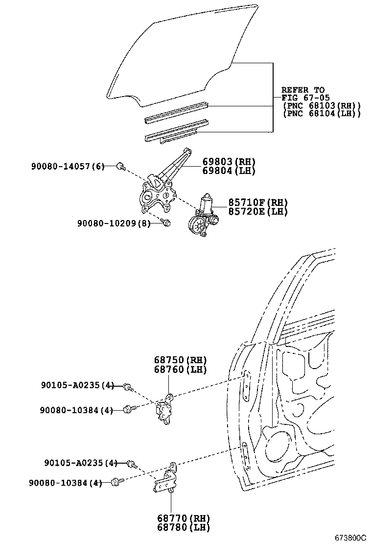 Toyota 85720-AE020 MOTOR ASSY, POWER WINDOW REGULATOR, RH