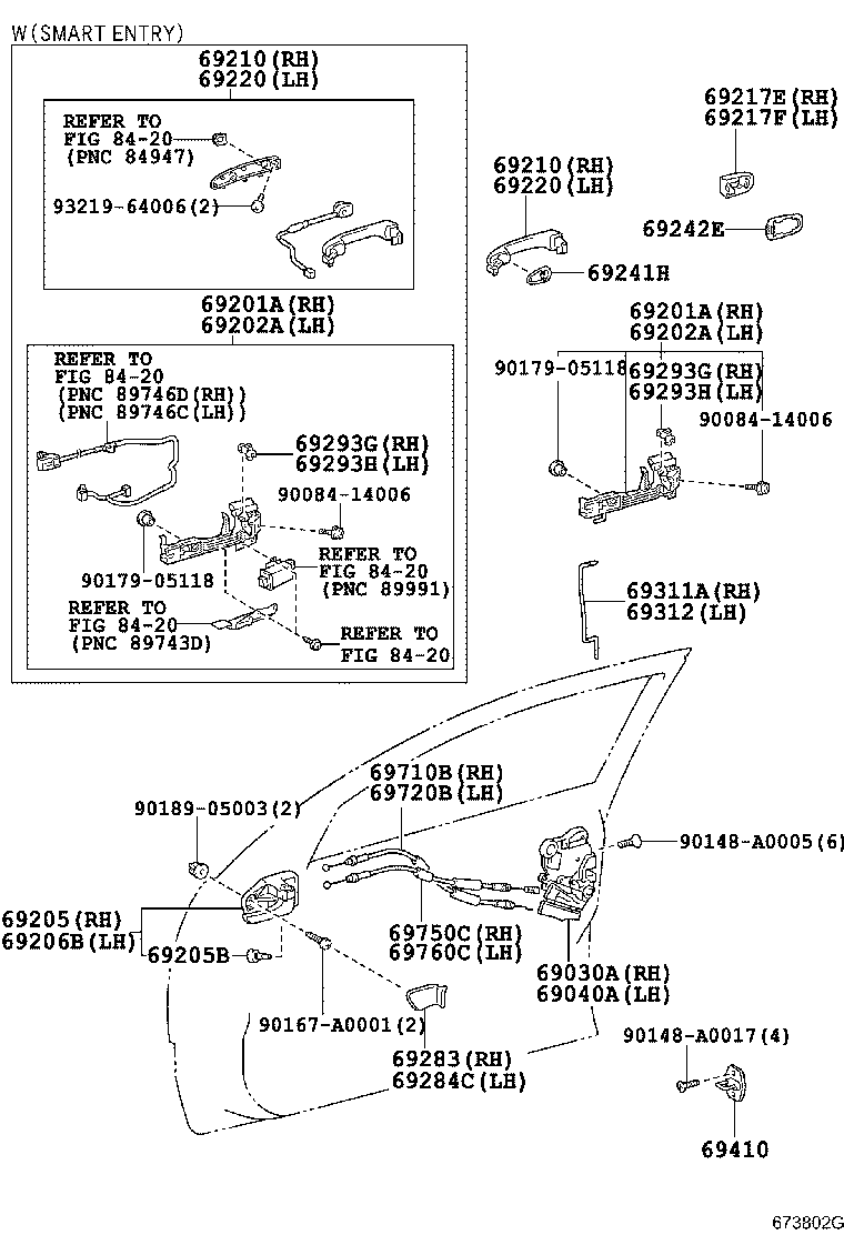 Toyota 69201-AE010 FRAME SUB-ASSY, FRONT DOOR OUTSIDE HANDLE, RH