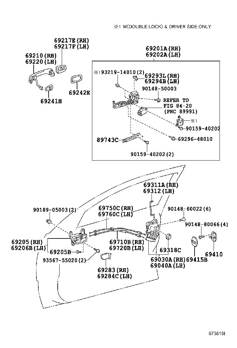 69710-30200 CABLE ASSY, FRONT DOOR LOCK REMOTE CONTROL, RH product image