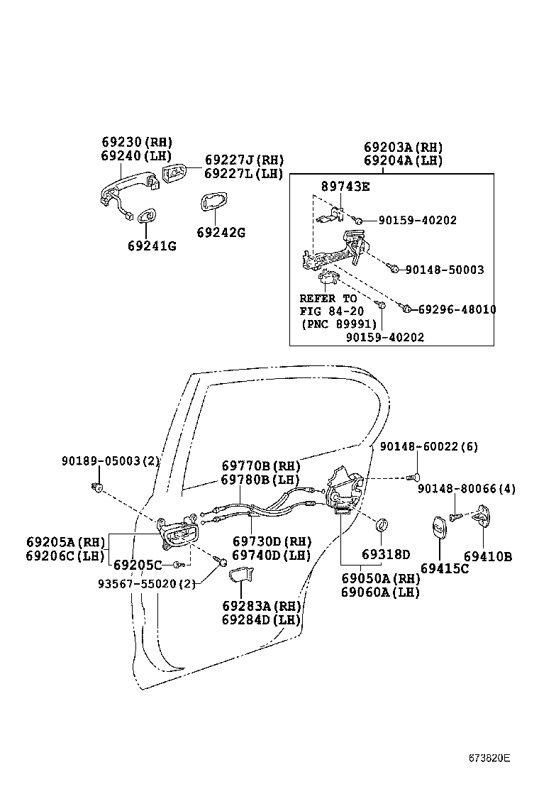 Toyota 69208-30040-C0 HANDLE SUB-ASSY, REAR DOOR INSIDE, LH