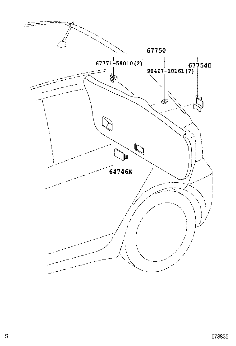 67005-52B80 PANEL SUB-ASSY, BACK DOOR product image