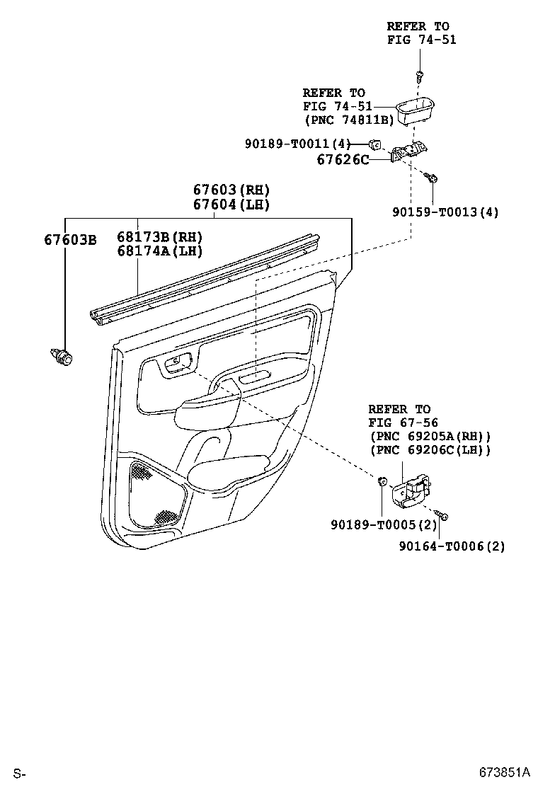 68103-0K080 GLASS SUB-ASSY, REAR DOOR, RH product image