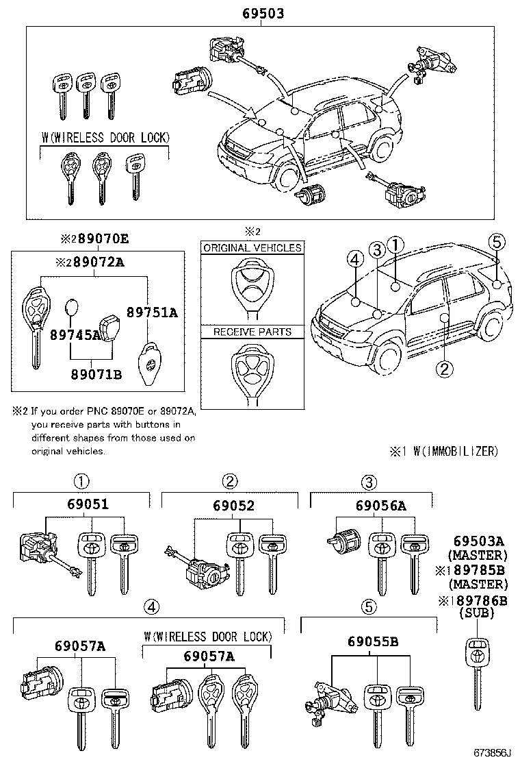 69005-0K650 CYLINDER SET, LOCK product image