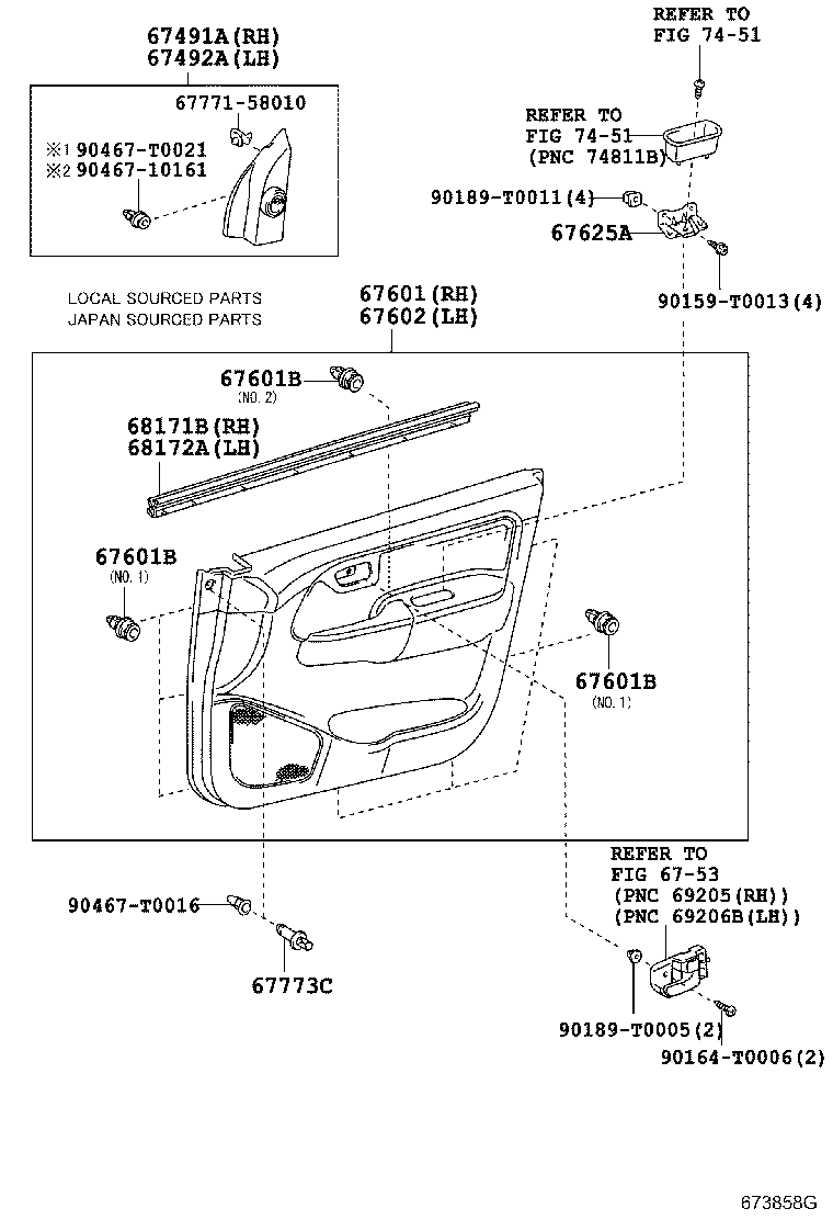 68101-0K030 GLASS SUB-ASSY, FRONT DOOR, RH product image