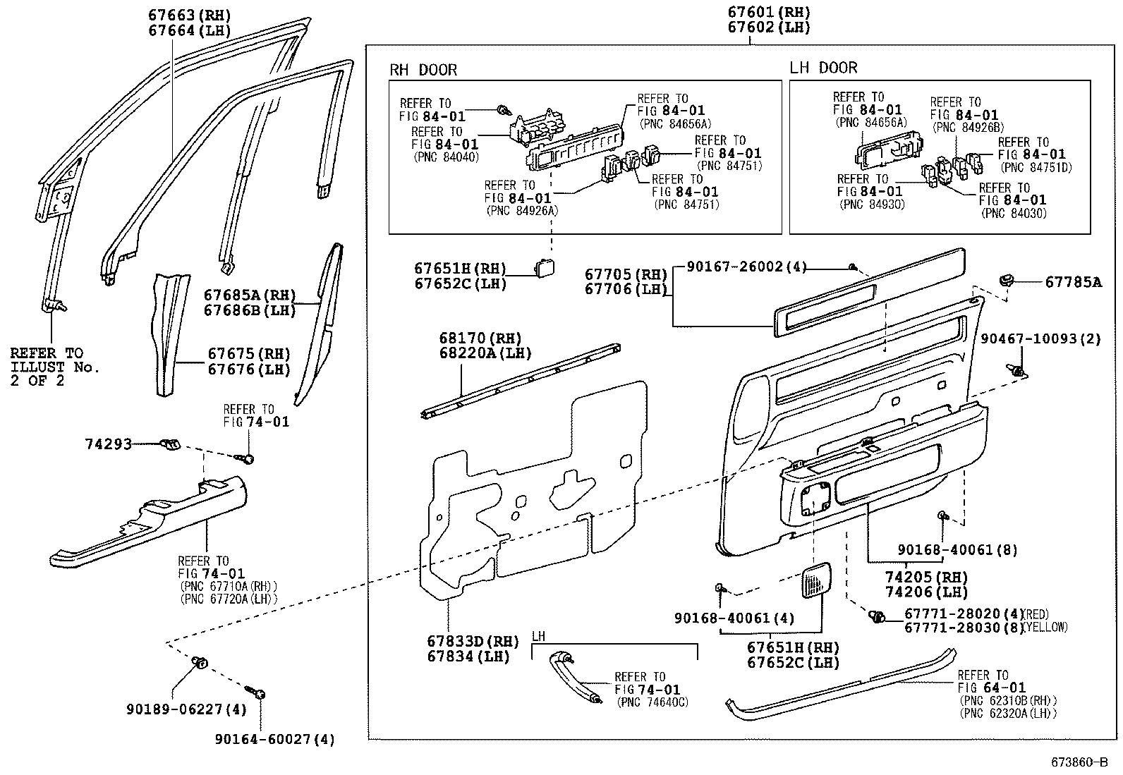 68101-40120 GLASS SUB-ASSY, FRONT DOOR, RH product image