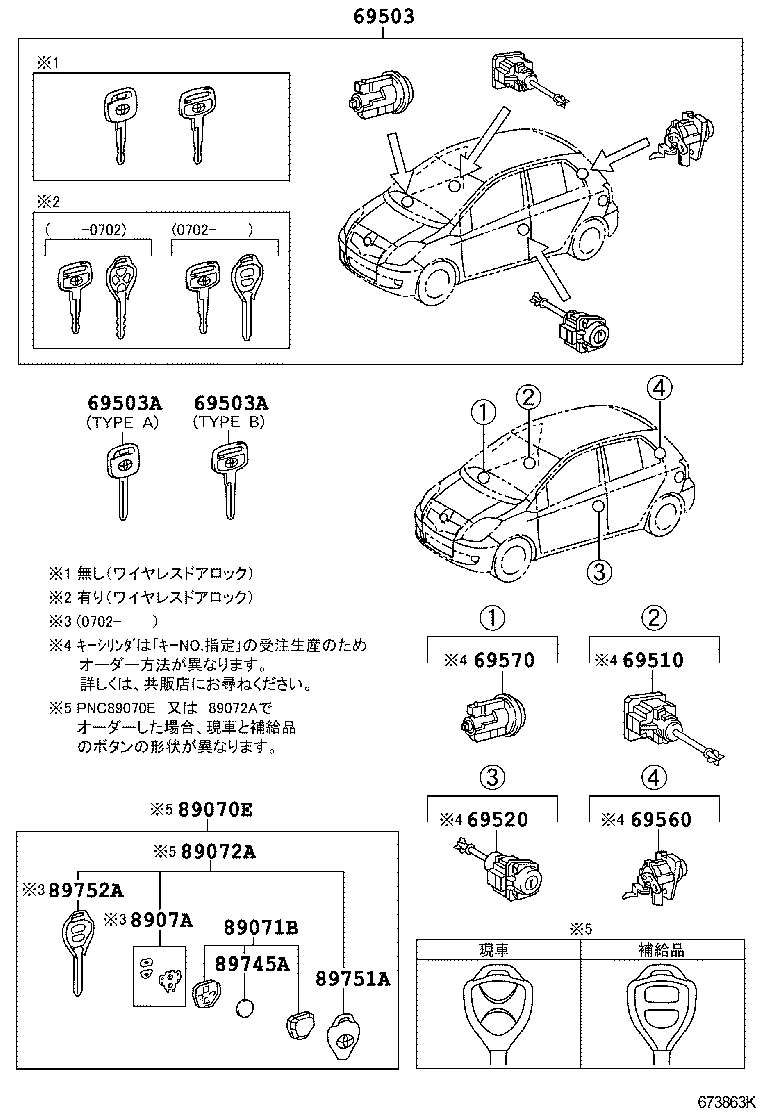 69005-52F30 CYLINDER SET, LOCK product image