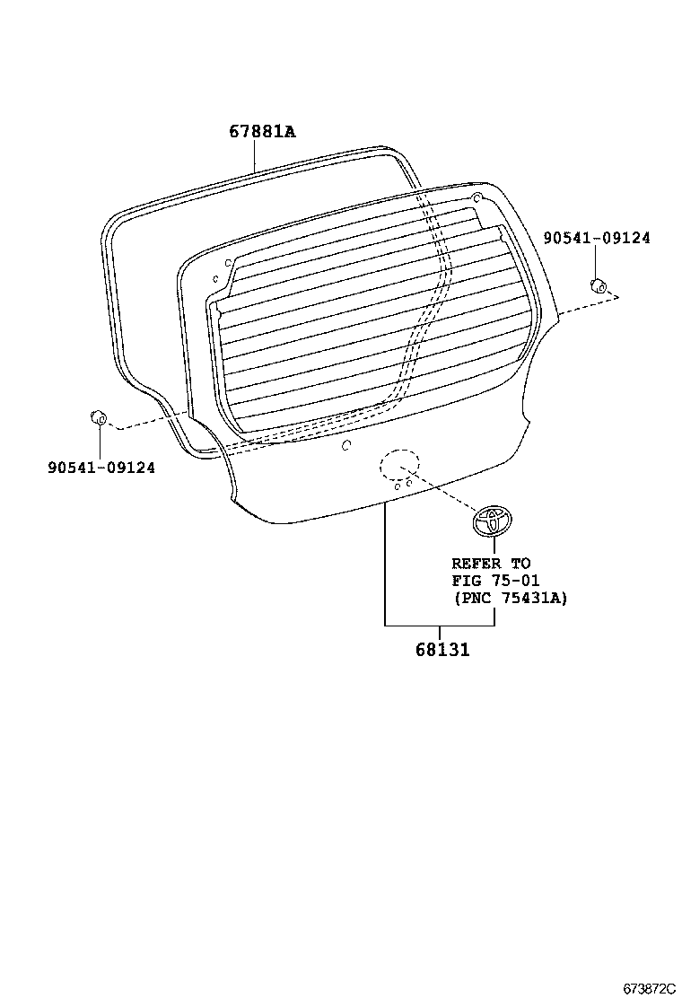 68105-0H021 GLASS, BACK DOOR product image