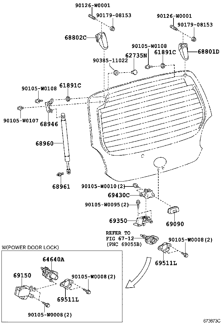 68801-0H010 HINGE SUB-ASSY, BACK DOOR, RH product image