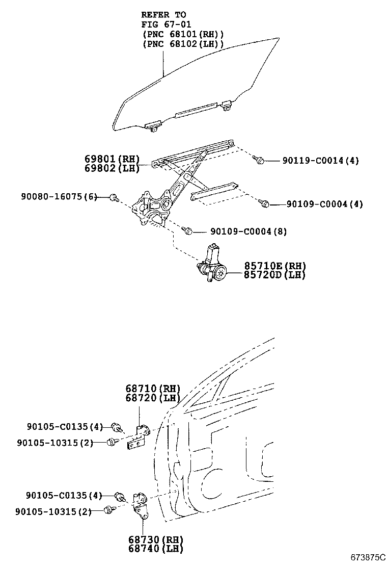 68720-0N010 HINGE ASSY, FRONT DOOR, UPPER LH product image