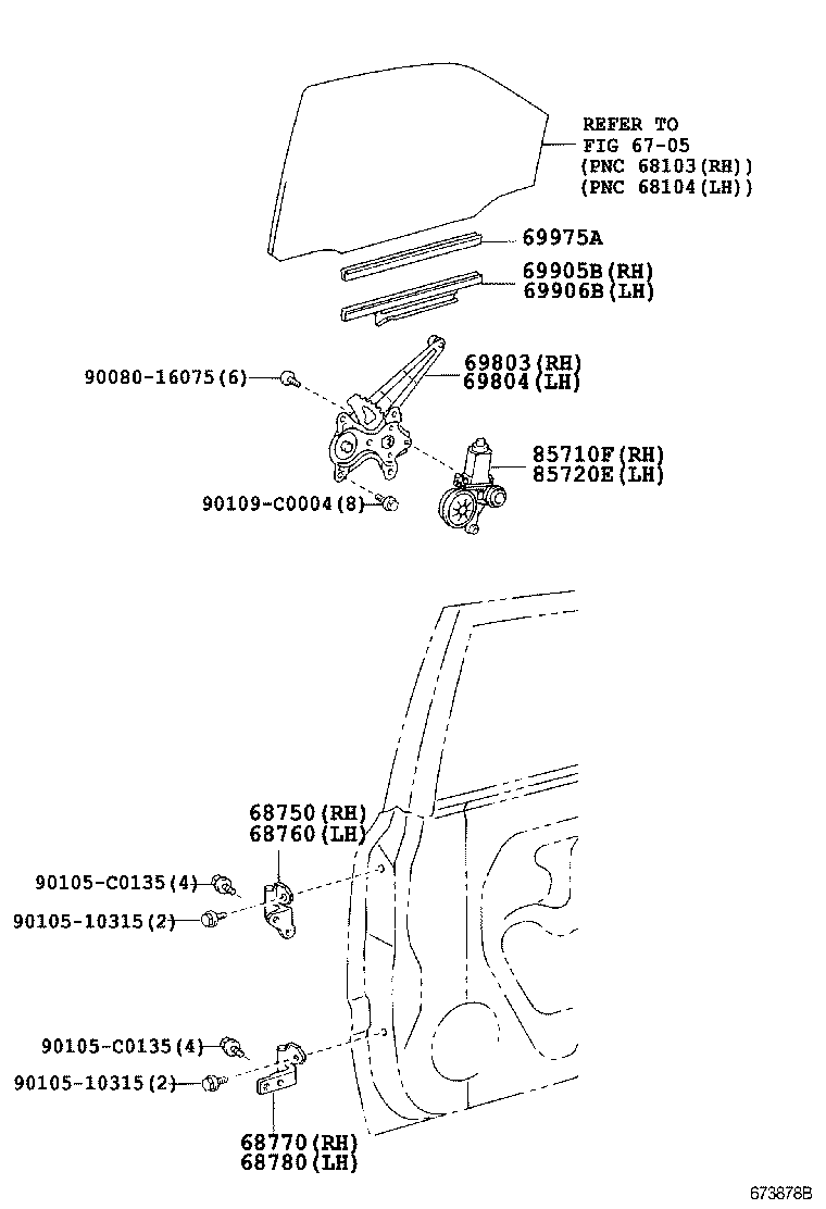 68780-0N010 HINGE ASSY, REAR DOOR, LOWER LH product image
