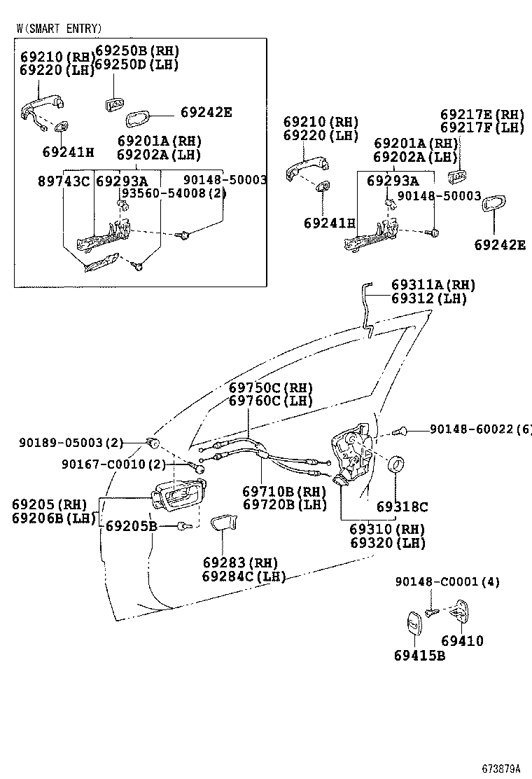 69710-0N010 CABLE ASSY, FRONT DOOR LOCK REMOTE CONTROL, RH product image
